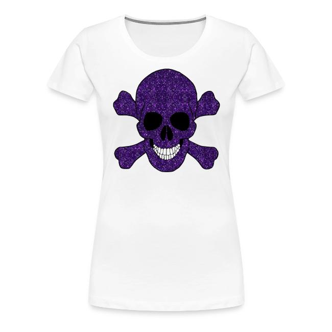 Purple Glitter Skull And Crossbones 